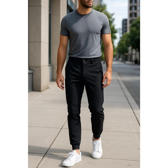 Mack Weldon Radius Jogger Pants Men’s Large Black Stretch Travel Athleisure - Picture 1 of 10